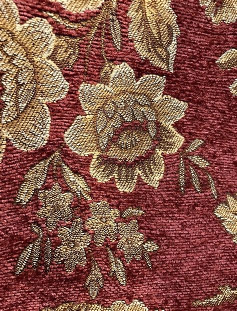 Red and Gold Floral Fabric 